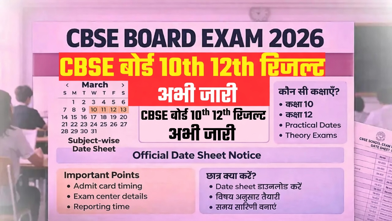 CBSE Board Exam 10th 12th Result 2026